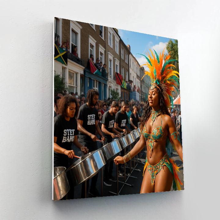 Notting Hill Carnival Steel Drum Street Band Number painting