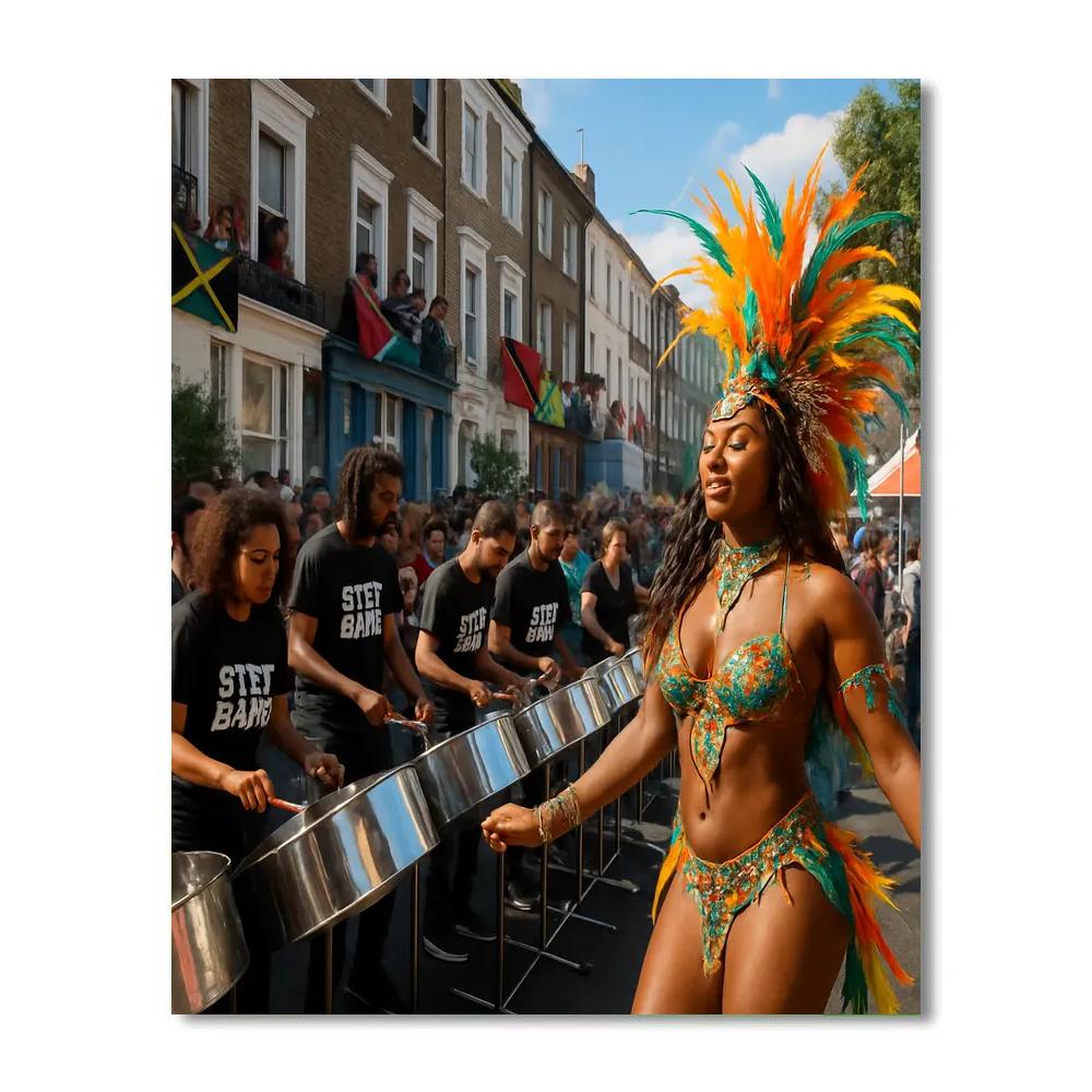Notting Hill Carnival Steel Drum Street Band Number painting