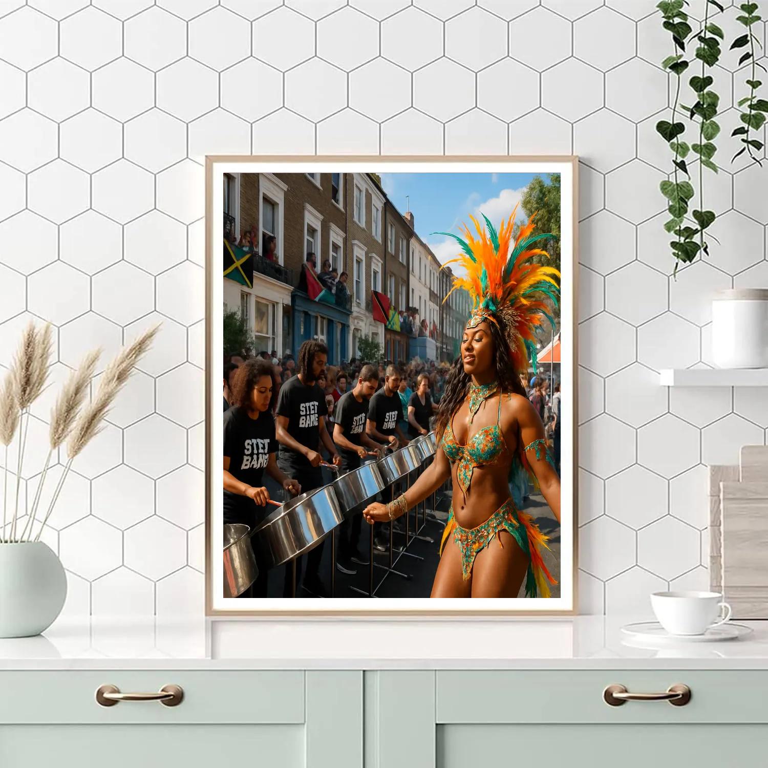 Notting Hill Carnival Steel Drum Street Band Number painting