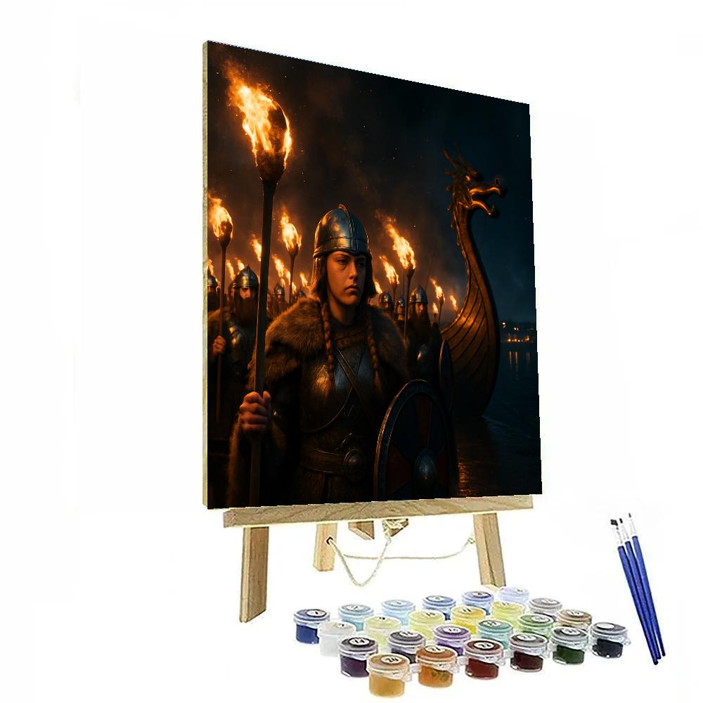 Up Helly Aa Torchlight Procession In Shetland paint by number
