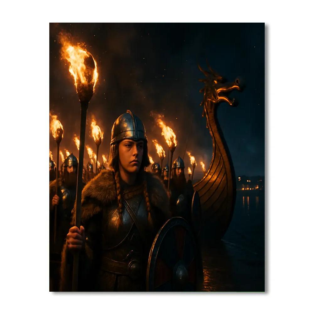 Up Helly Aa Torchlight Procession In Shetland paint by number