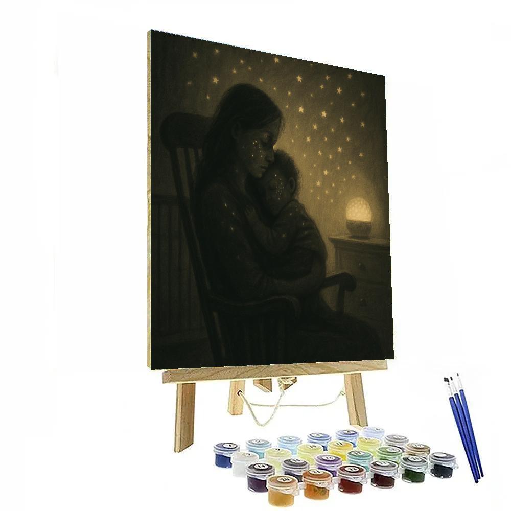 Nightlight Galaxy In Moms Arms Paint by numbers kits