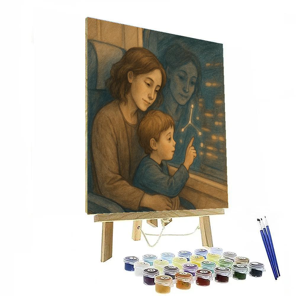 Train Window Constellations With Mom Paint by numbers kits