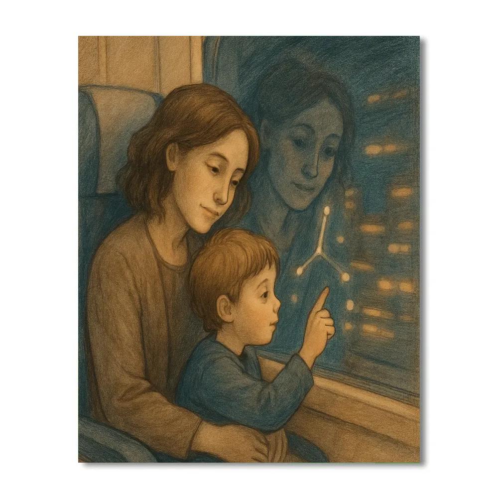 Train Window Constellations With Mom Paint by numbers kits