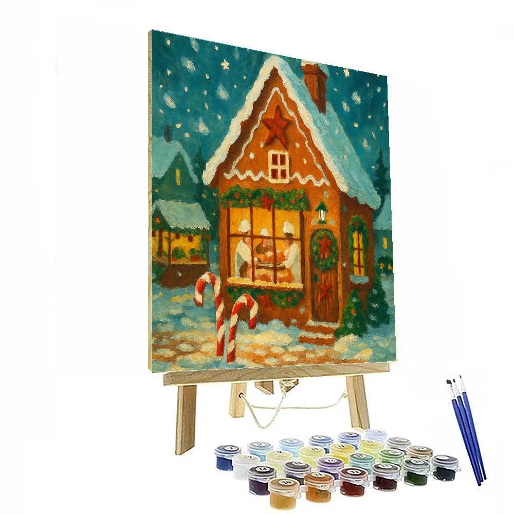 Gingerbread Bakery Midnight Warmth Painting by numbers kit