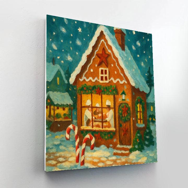 Gingerbread Bakery Midnight Warmth Painting by numbers kit