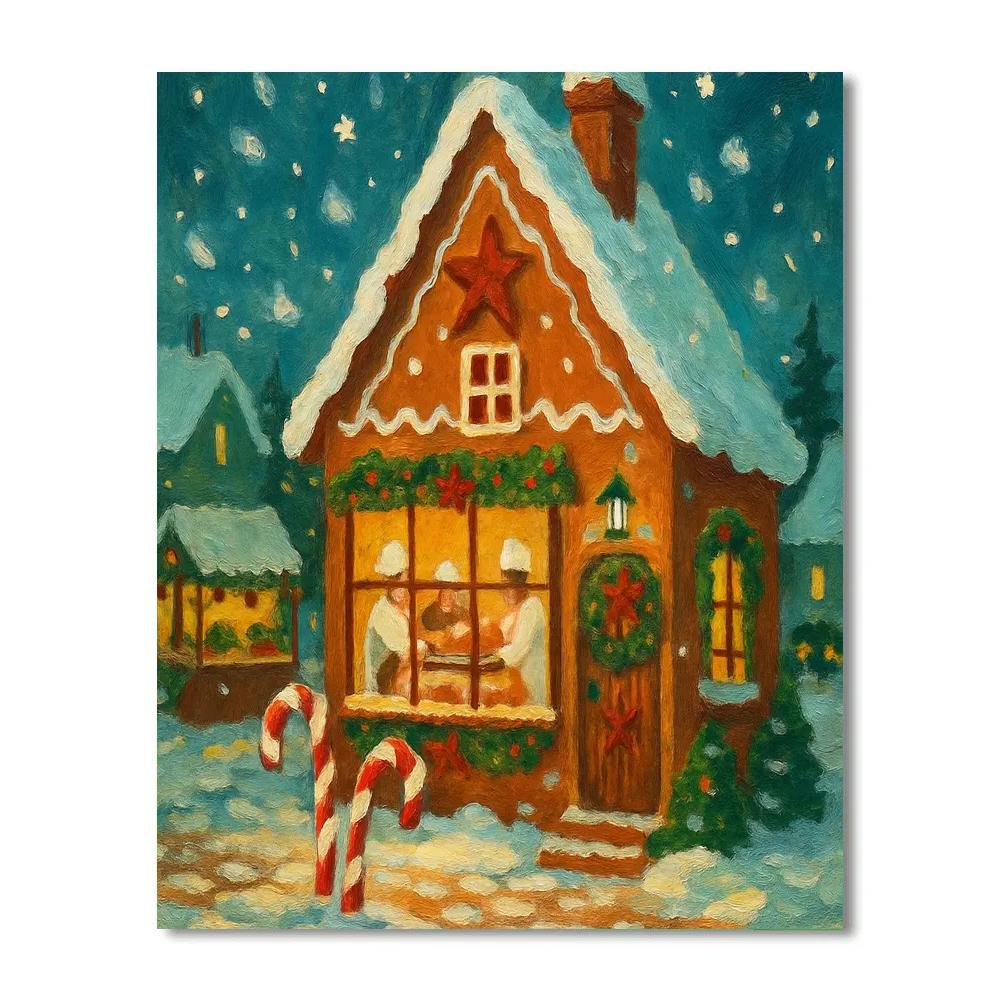 Gingerbread Bakery Midnight Warmth Painting by numbers kit
