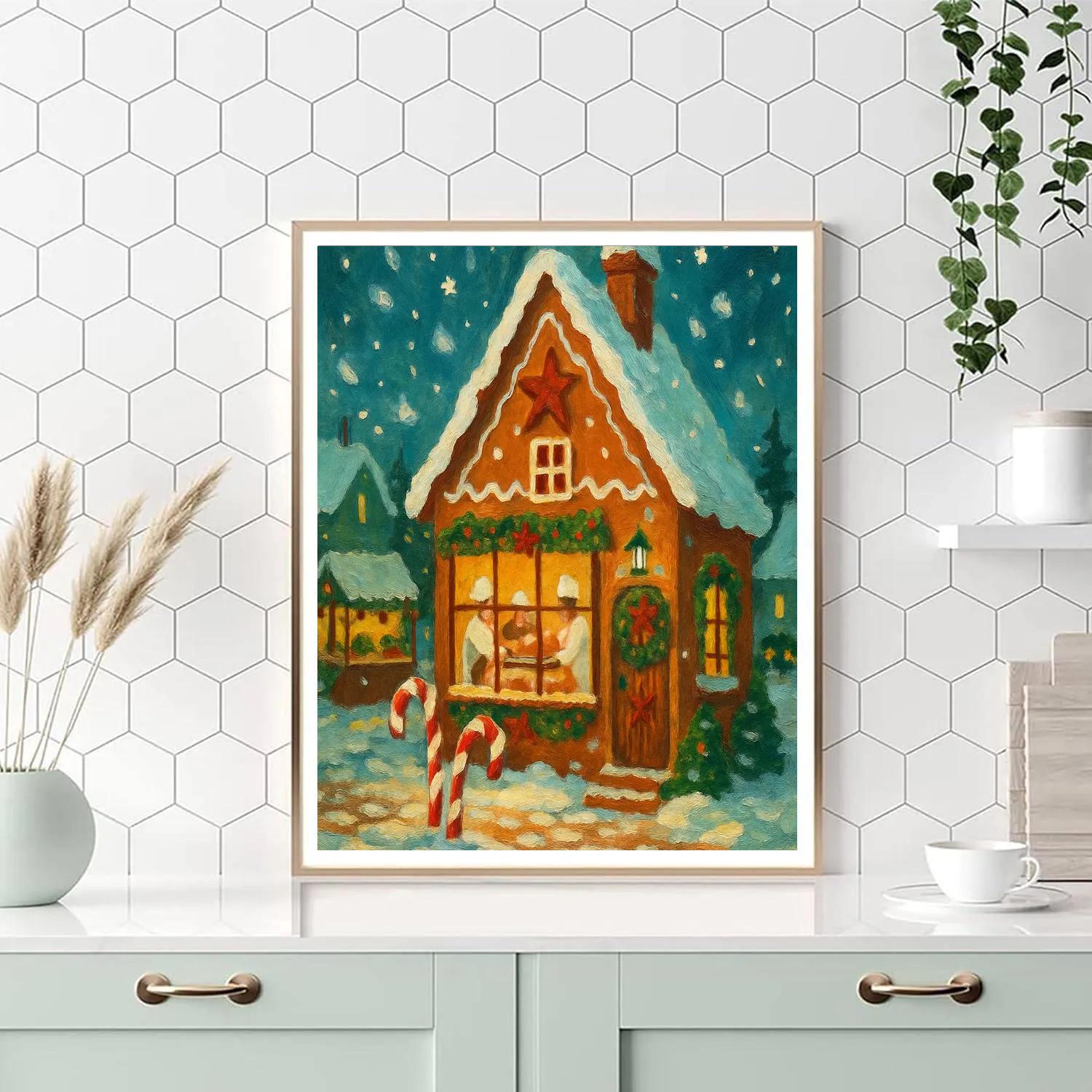 Gingerbread Bakery Midnight Warmth Painting by numbers kit