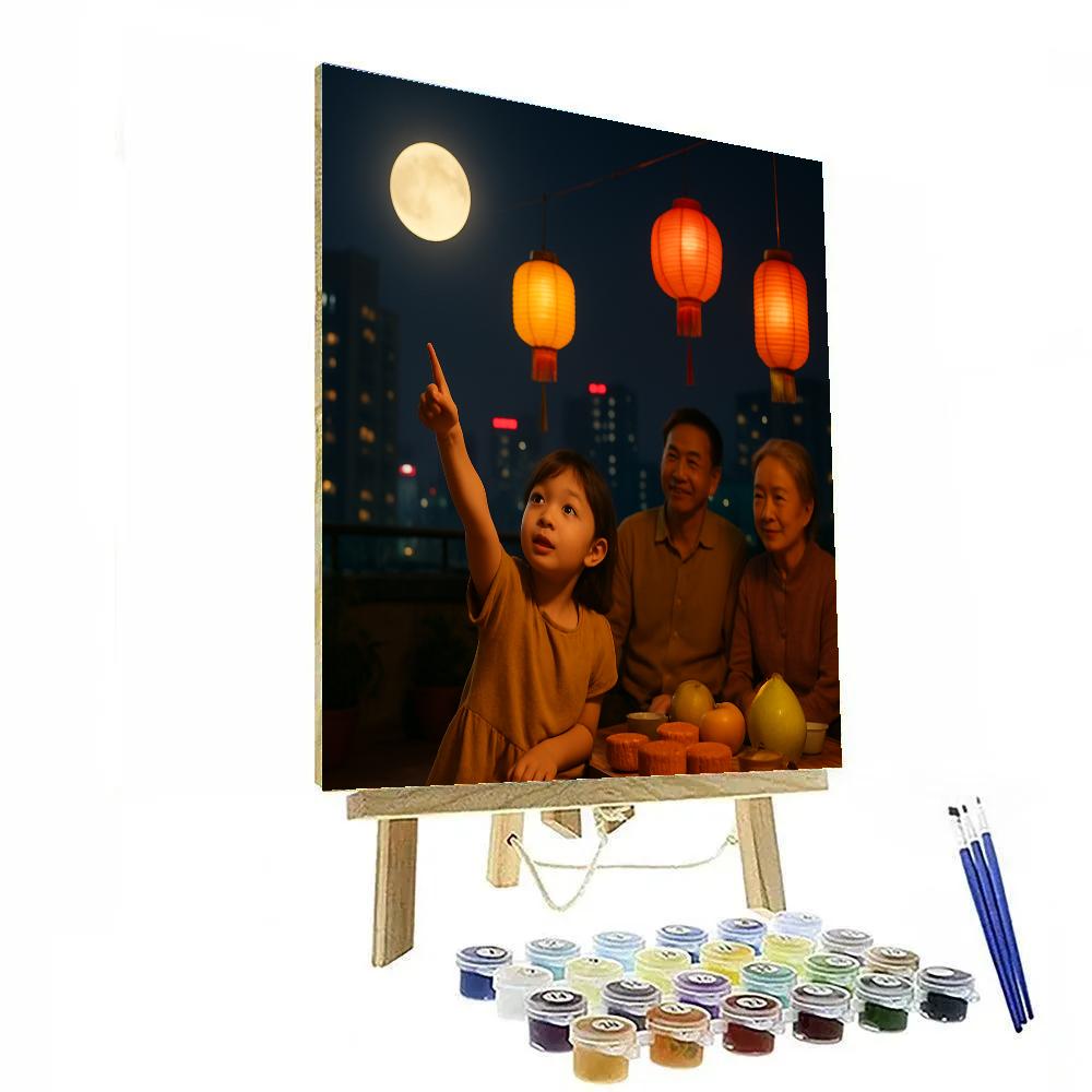 Chinese Mid Autumn Festival Moon Gazing DIY paint by numbers