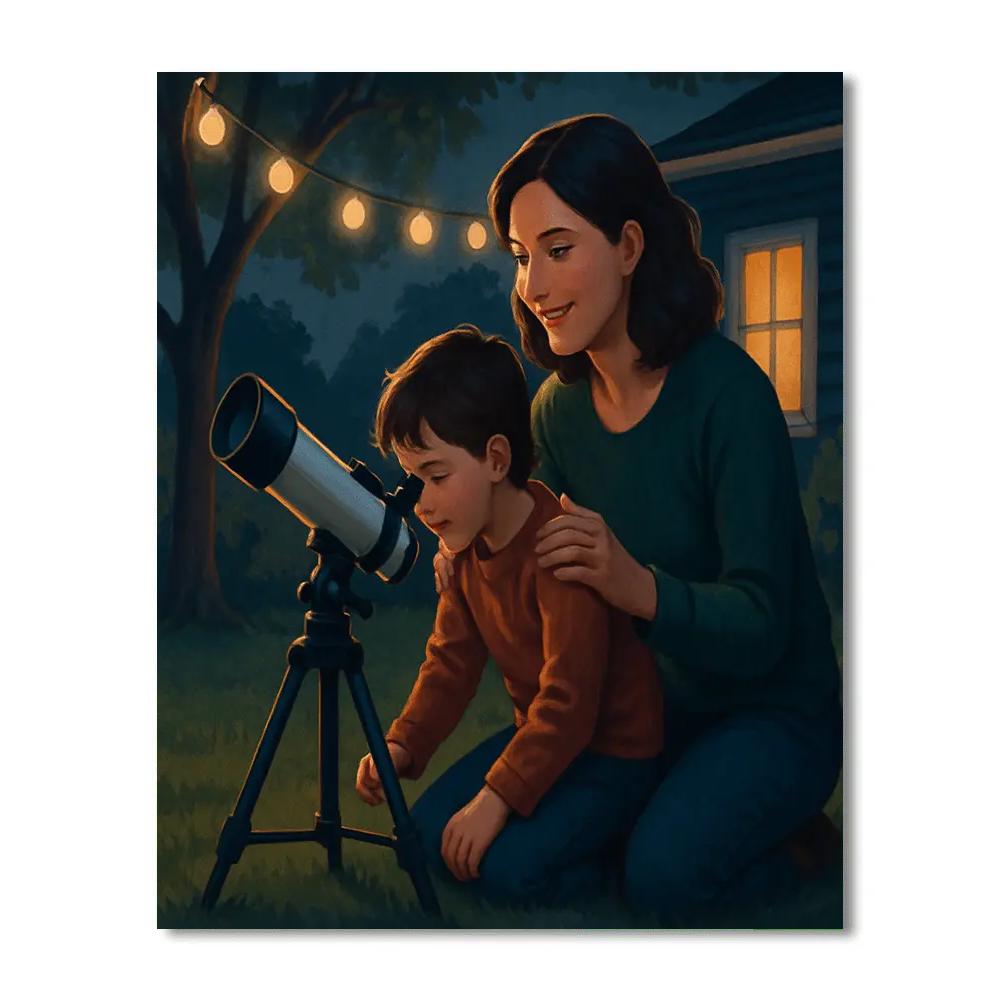 Backyard Telescope Discovery With Mom paint by color