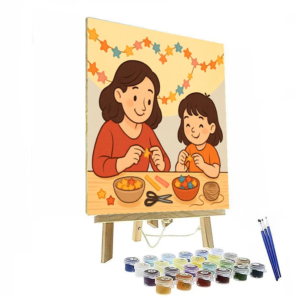 Paper Star Garland Workshop With Mom paint by color