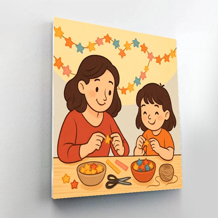 Paper Star Garland Workshop With Mom paint by color