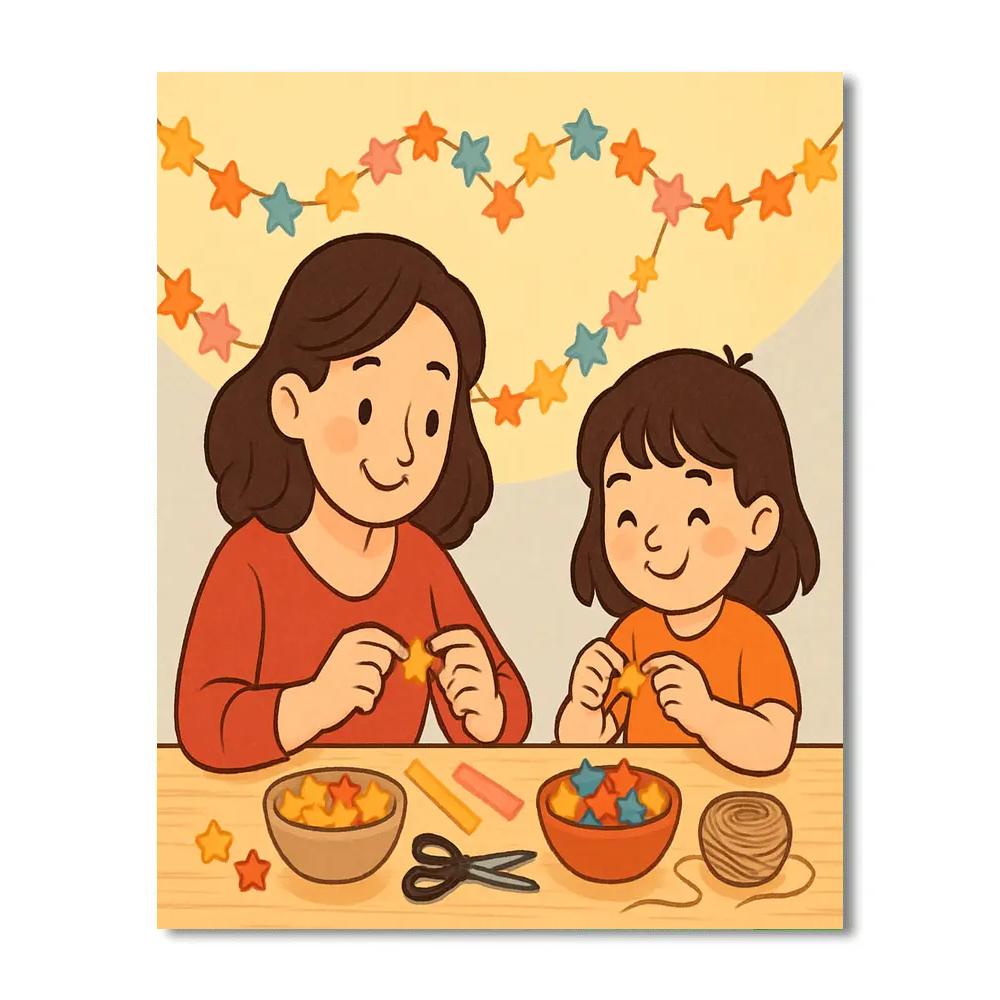 Paper Star Garland Workshop With Mom paint by color