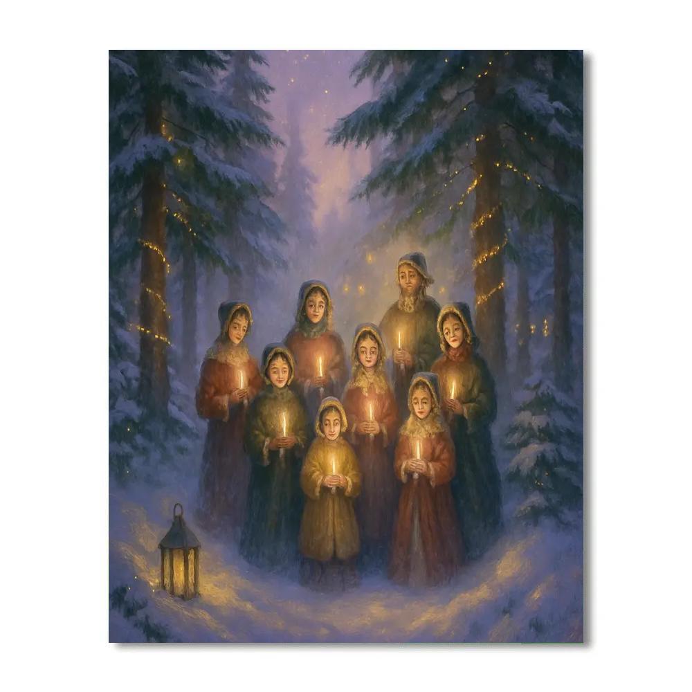 Candlelight Choir In The Pines Paint by numbers kits