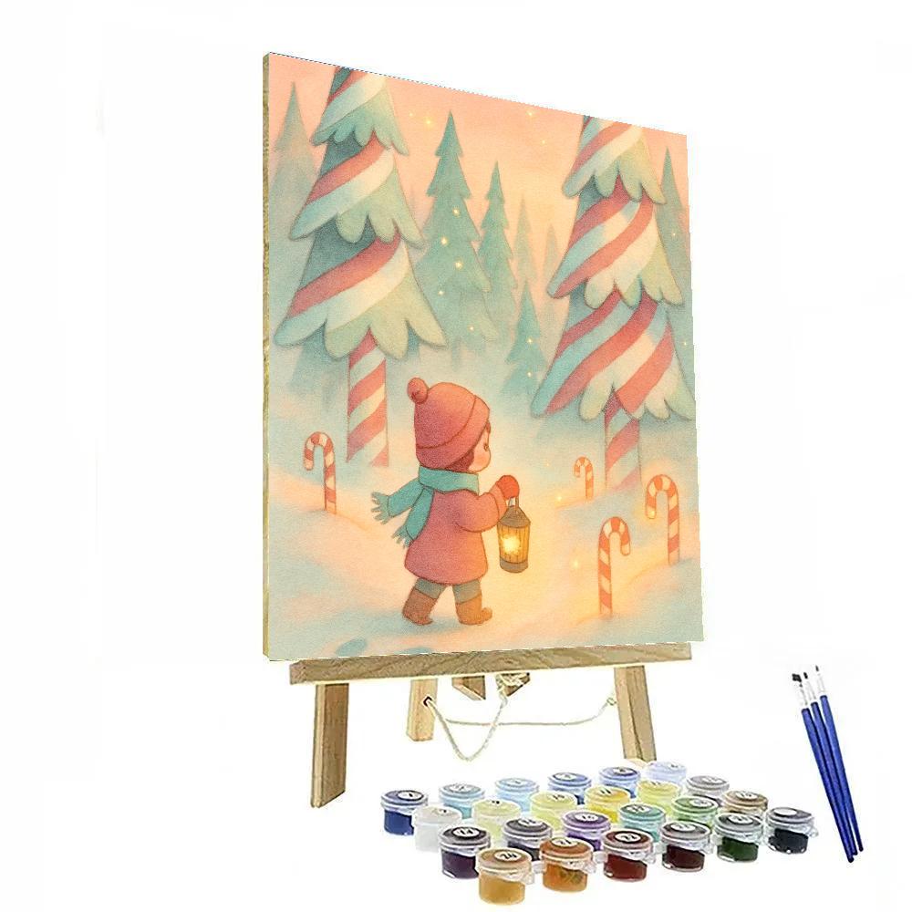 Peppermint Forest Lantern Path Paint by numbers kits