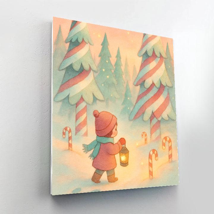 Peppermint Forest Lantern Path Paint by numbers kits