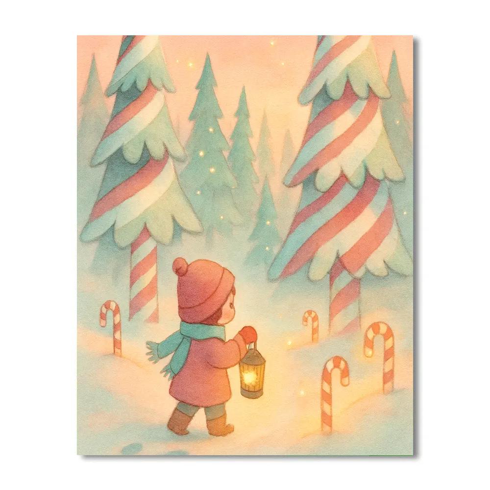 Peppermint Forest Lantern Path Paint by numbers kits