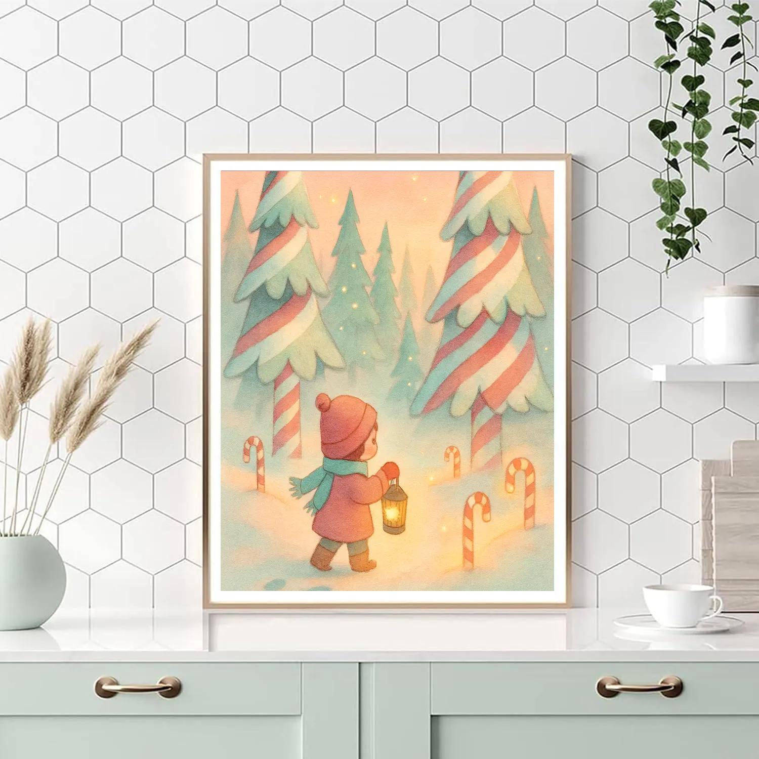 Peppermint Forest Lantern Path Paint by numbers kits