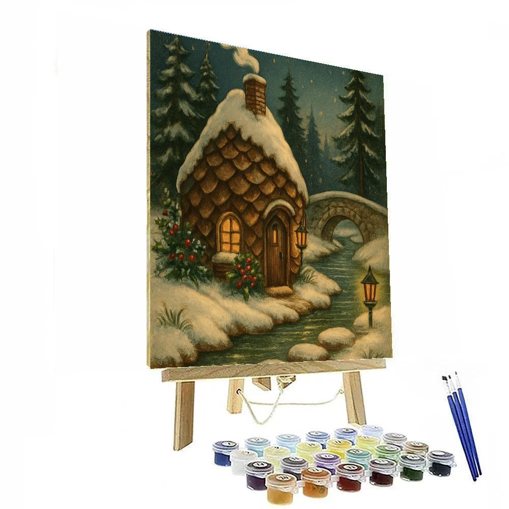 Pinecone Cottage By The Stream Paint by numbers kits