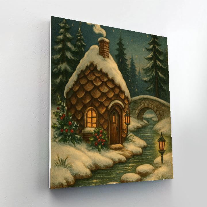 Pinecone Cottage By The Stream Paint by numbers kits