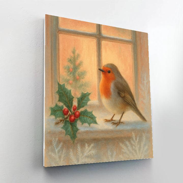 Robin At The Window Ledge DIY paint by numbers