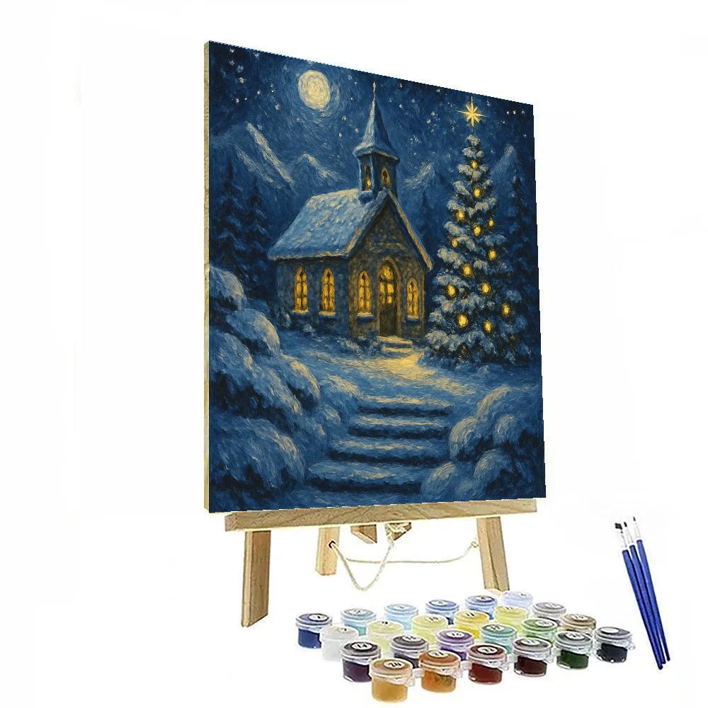 Mountain Chapel Star Night Paint by numbers kits