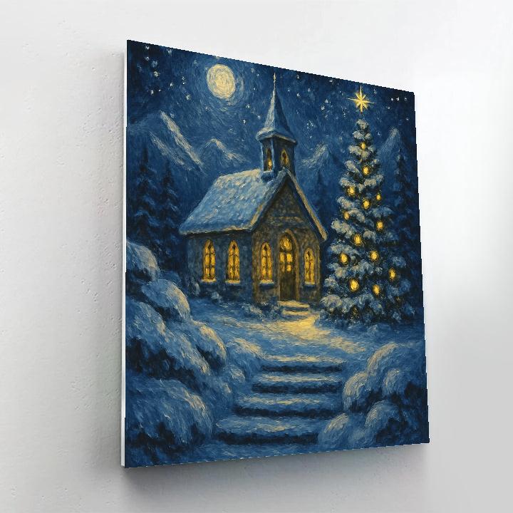 Mountain Chapel Star Night Paint by numbers kits