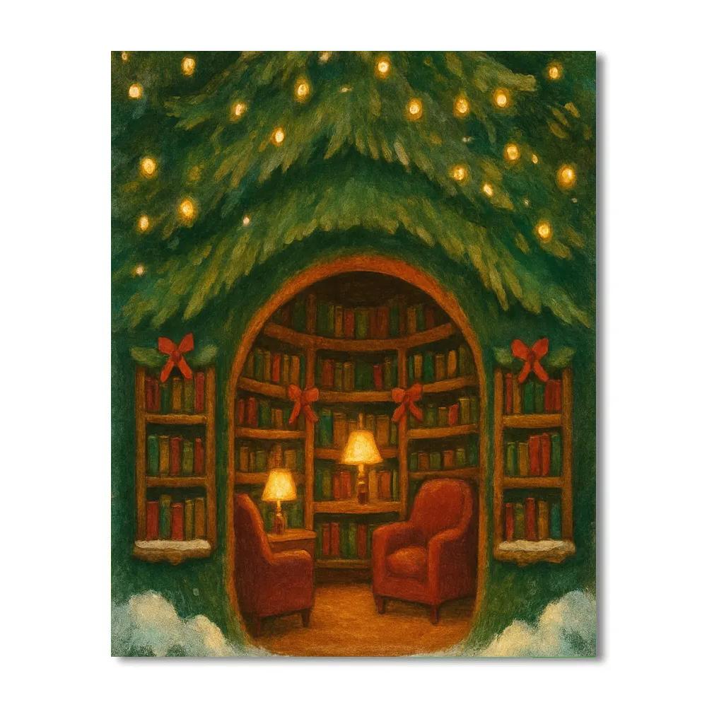 Evergreen Library Reading Nook paint by number