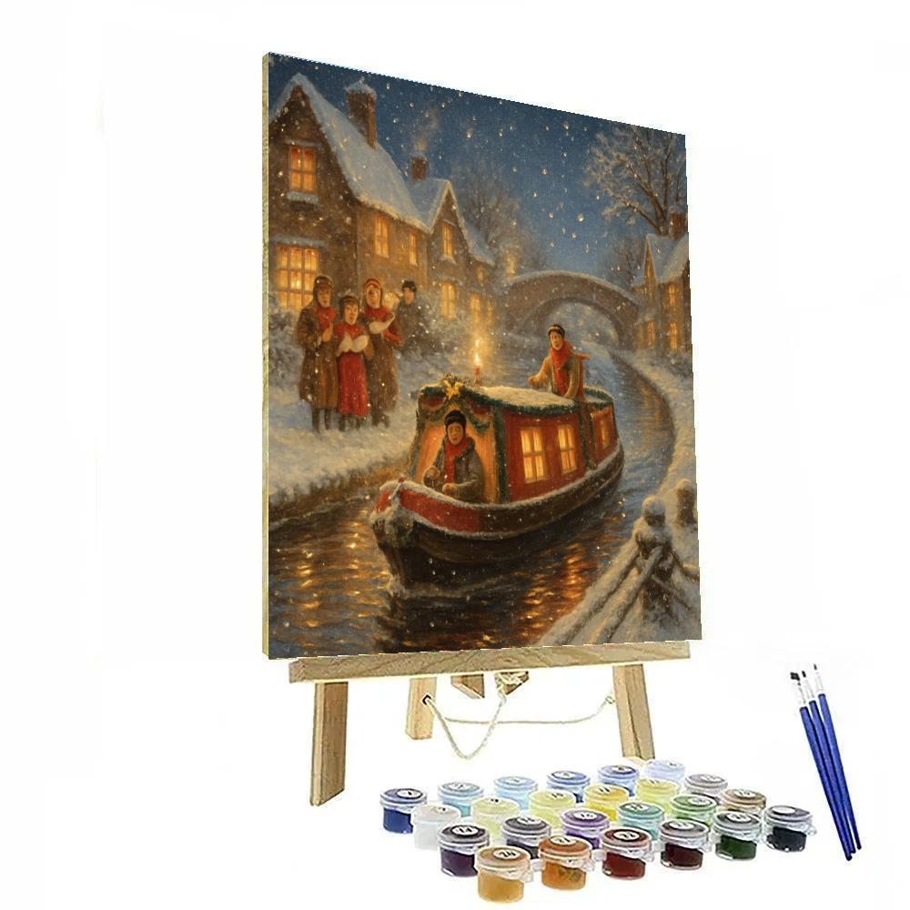 Carolers On The Canal Boat painting number kit