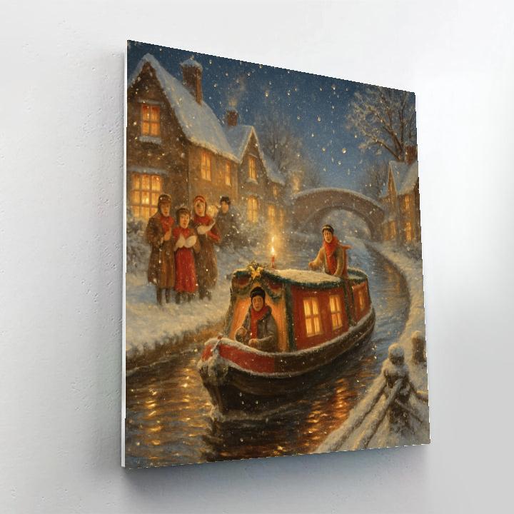 Carolers On The Canal Boat painting number kit