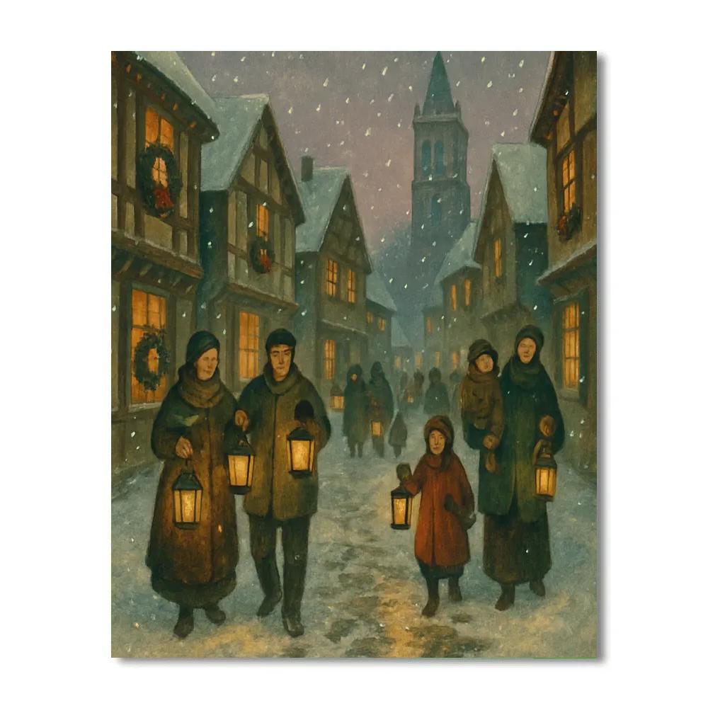 Lantern Parade Through Old Town painting number kit