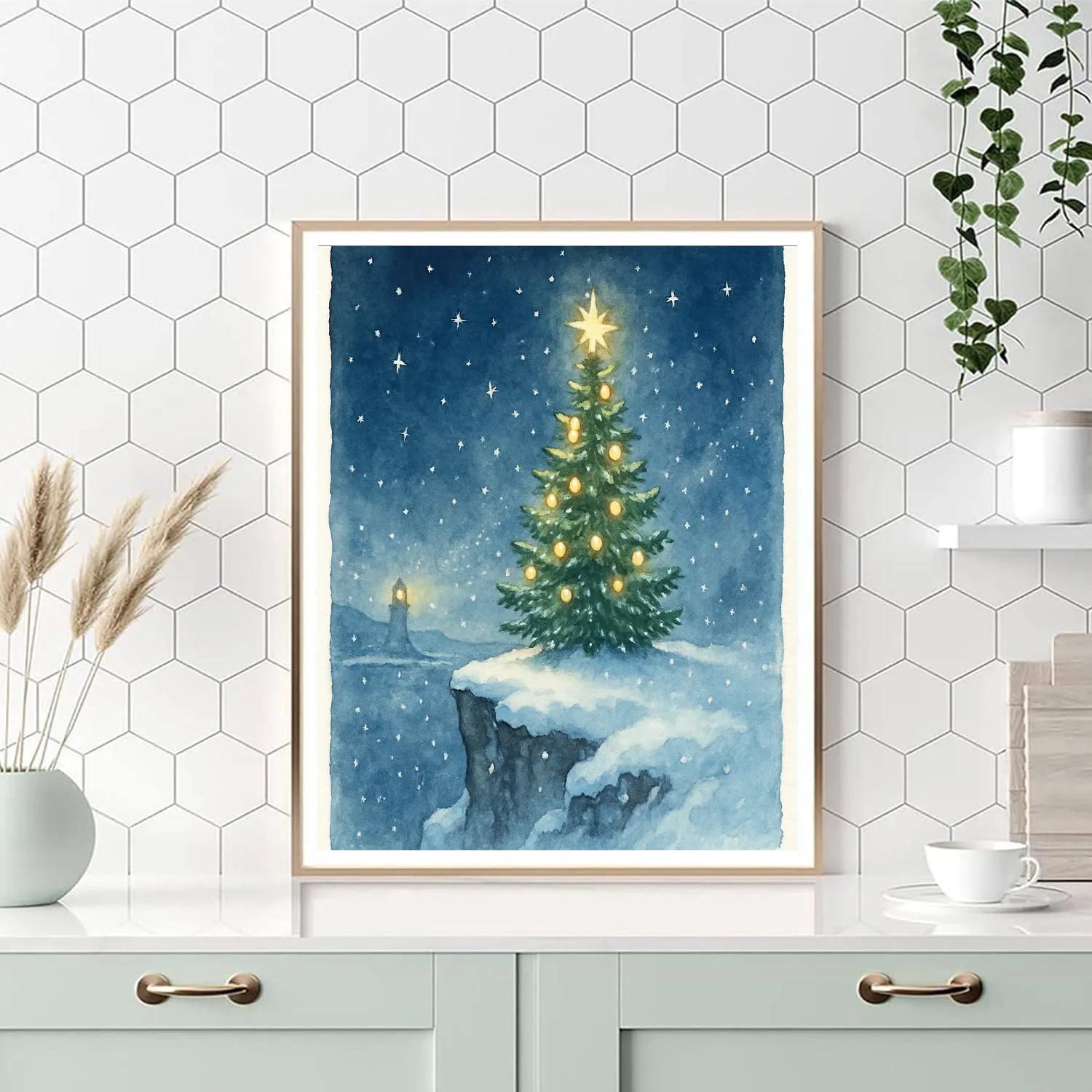 Star Tree On The Clifftop painting number kit