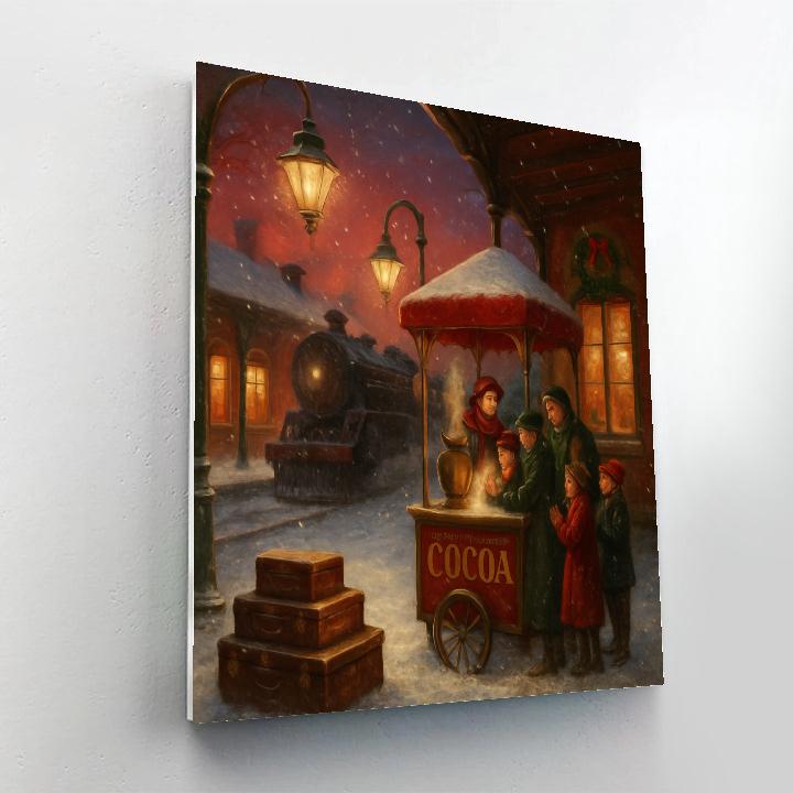 Cocoa Train Station Evening paint by number