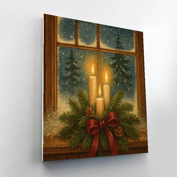Cottage Window Advent Night Paint by numbers kits