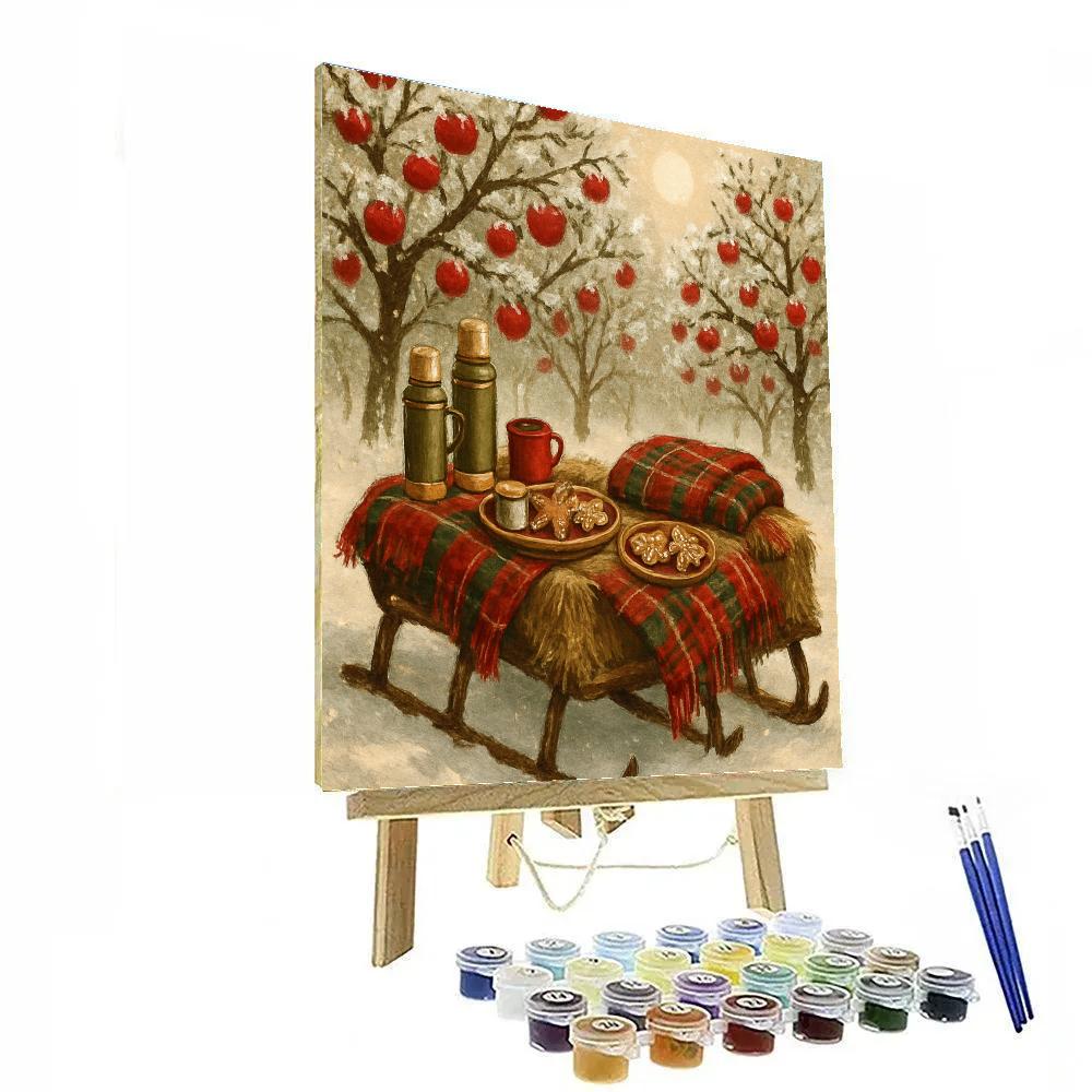 Frosted Orchard Sleigh Picnic DIY paint by numbers
