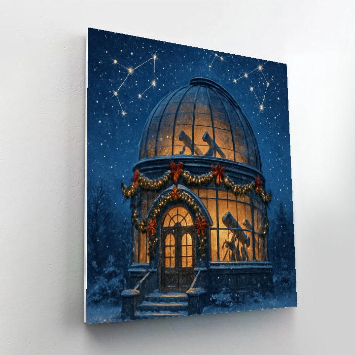 Skylight Observatory Snow Night paint by number