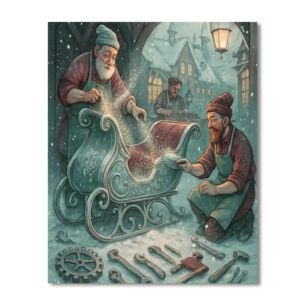 Stardust Sleigh Makers Alley DIY paint by numbers