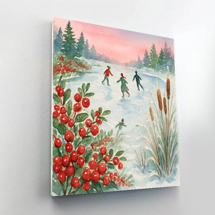 Cranberry Marsh Skaters Numbered painting kits