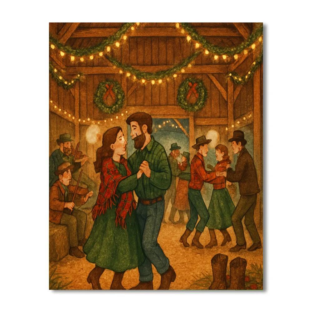 Star Garland Over The Barn Dance Paint by numbers kits