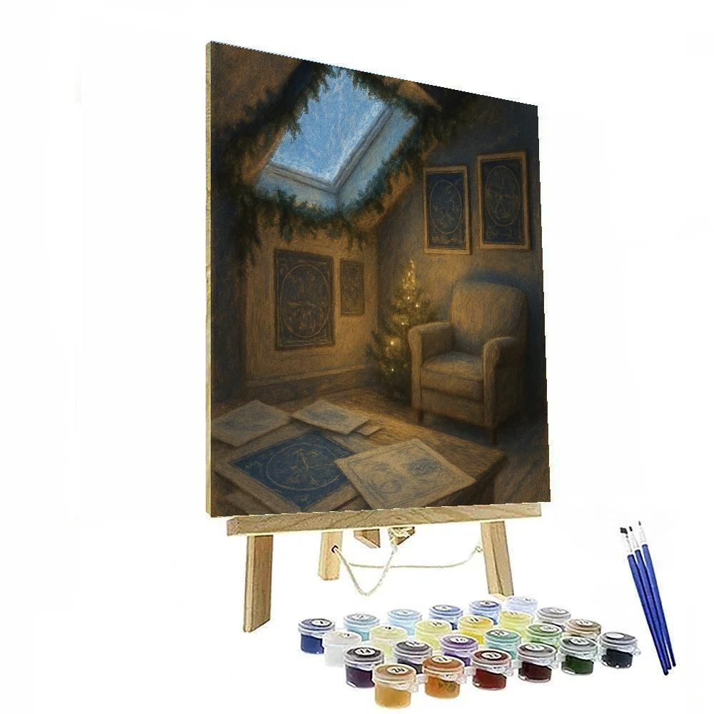 Cozy Attic Star Maps Paint by numbers art