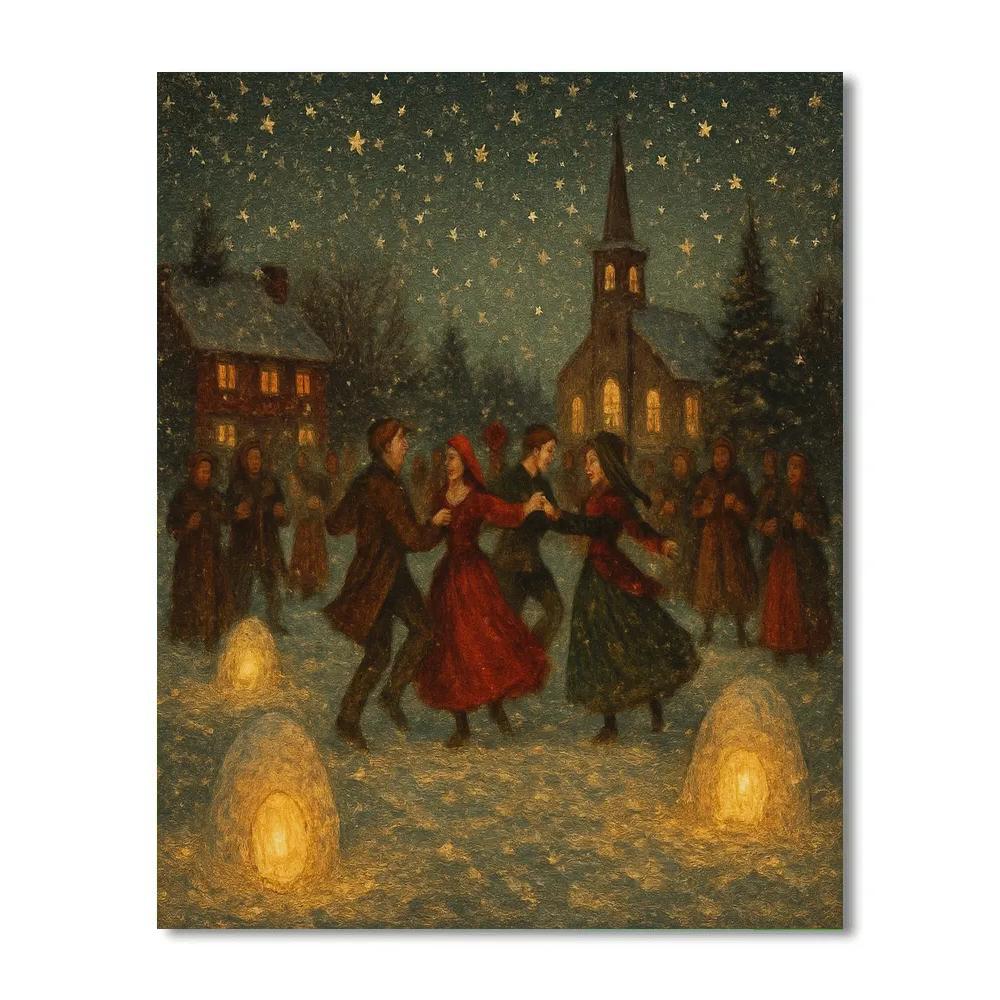 Village Green Snow Lantern Ball paint by color
