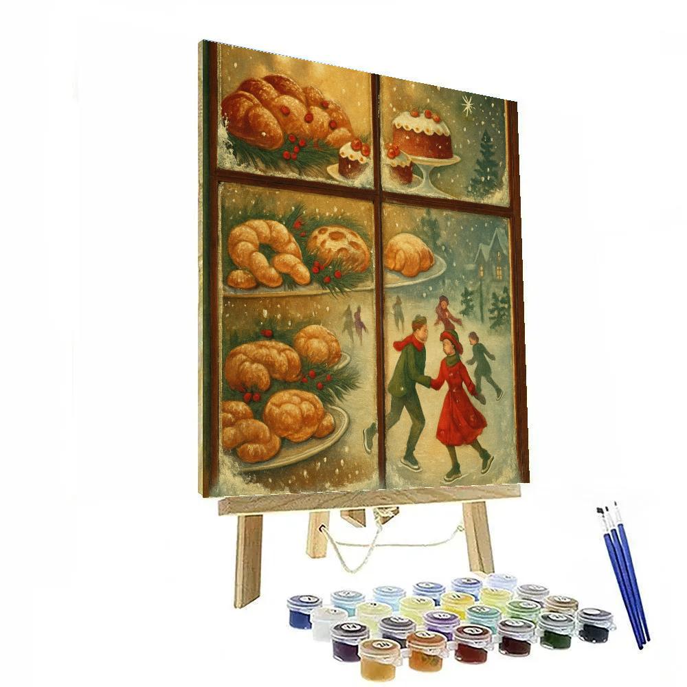 Starry Bakery Window Skaters paint by number