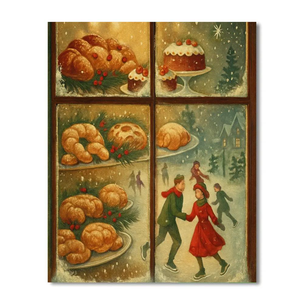 Starry Bakery Window Skaters paint by number