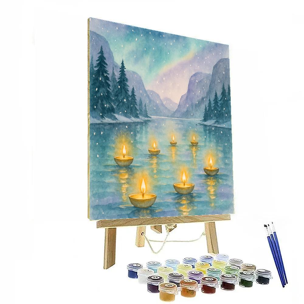 Hushed Fjord Candle Boats paint by numbers