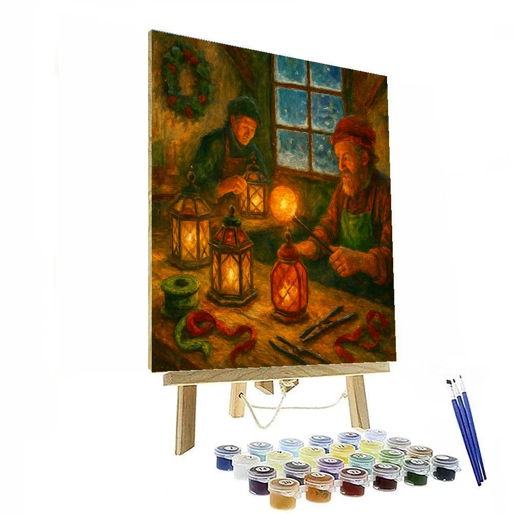 Warm Hearth Lantern Workshop Paint by numbers art
