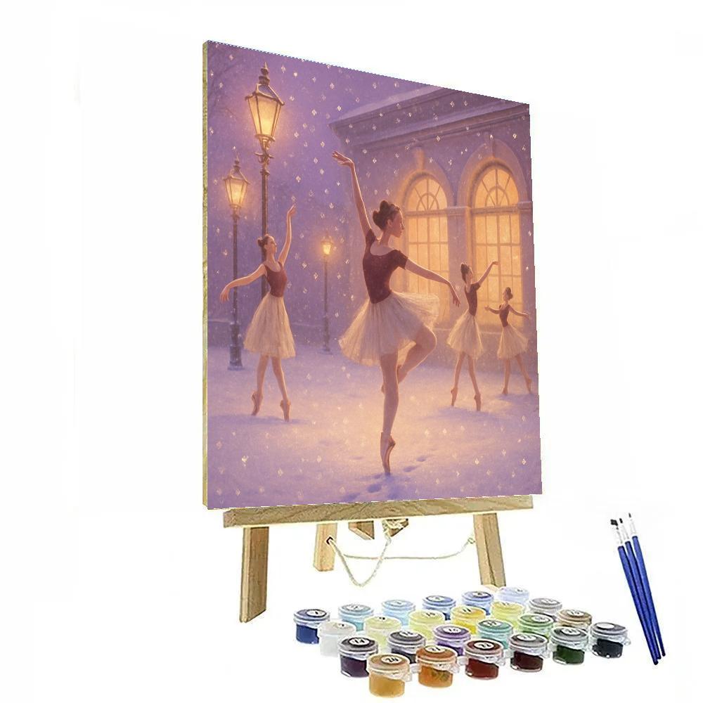 Snowy Courtyard Nutcracker Rehearsal Paint by numbers kits