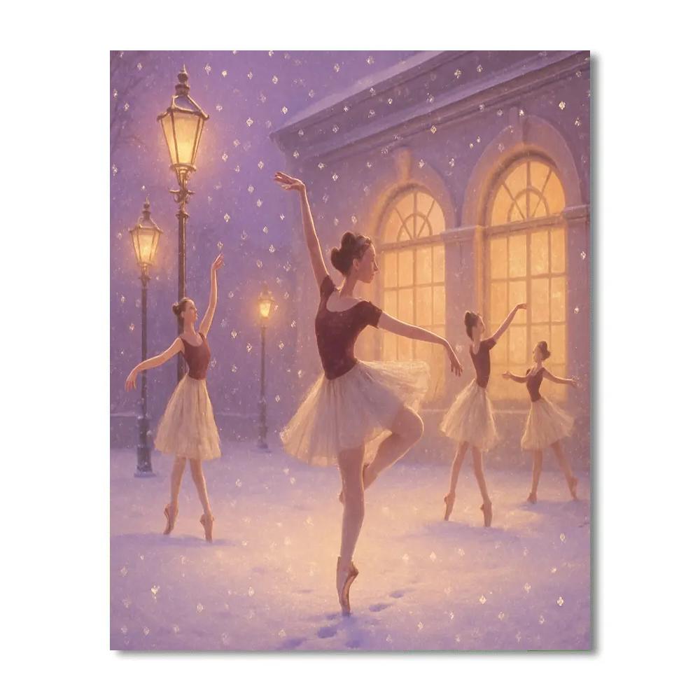 Snowy Courtyard Nutcracker Rehearsal Paint by numbers kits