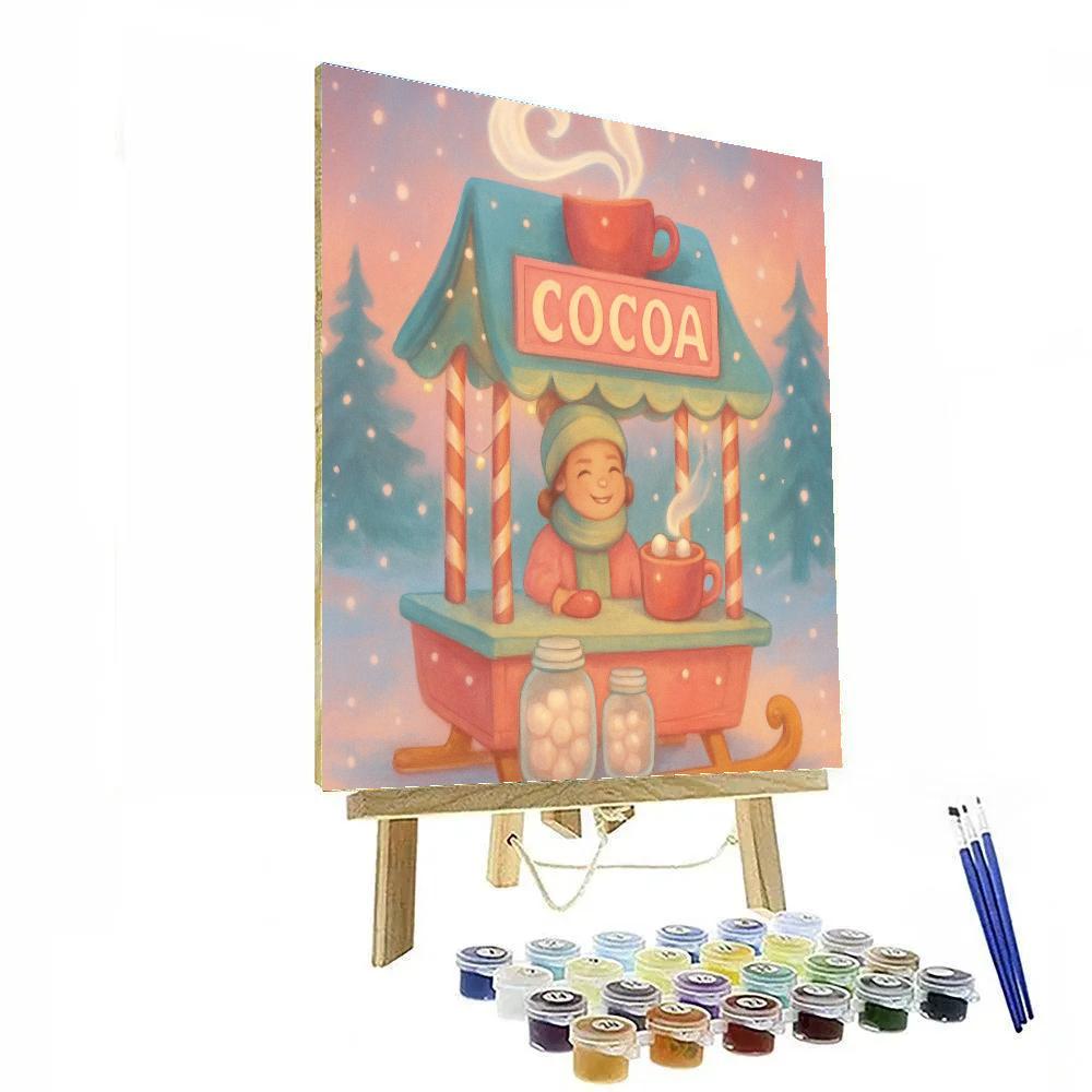 Peppermint Cocoa Sled Stand painting number kit
