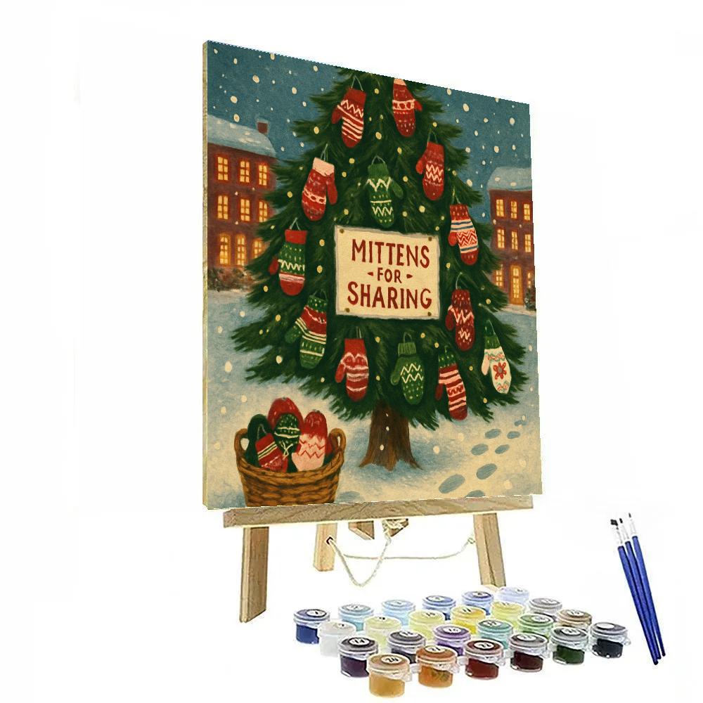 Woolen Mitten Tree Swap Painting by numbers kit