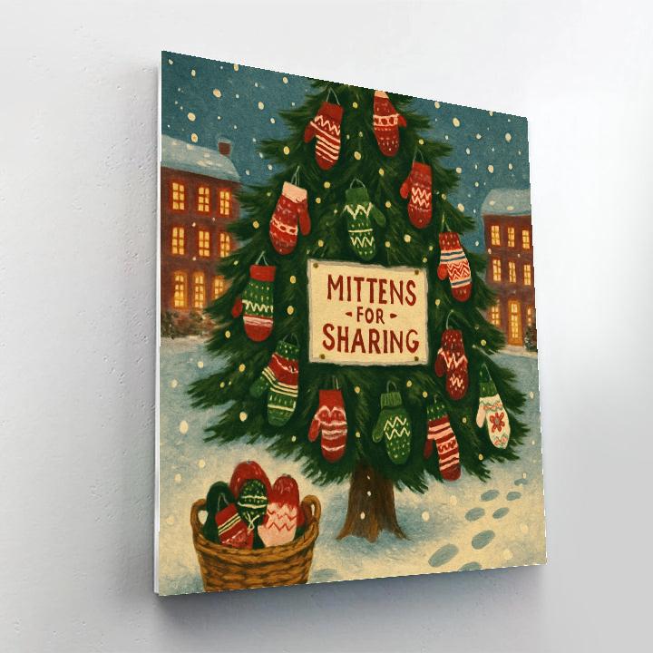 Woolen Mitten Tree Swap Painting by numbers kit